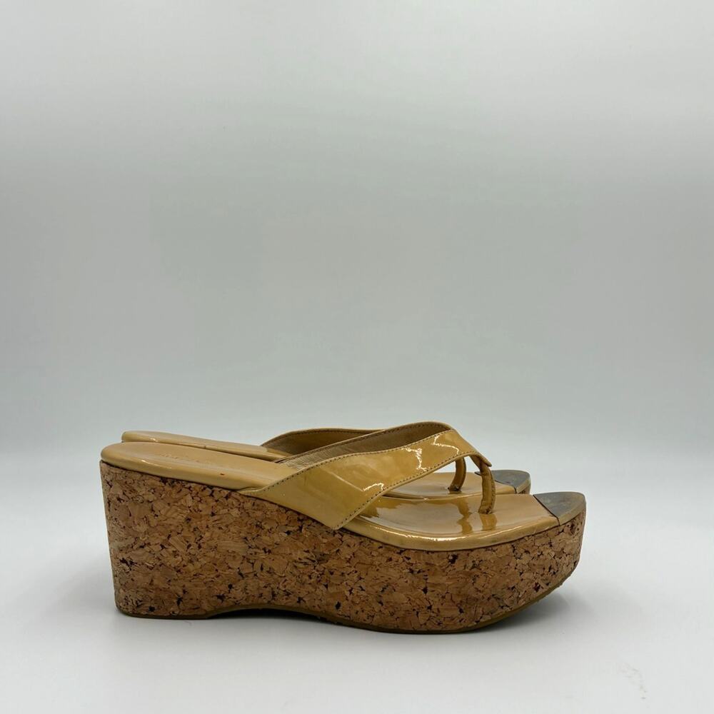 39.5 Jimmy Choo Nude Thong Platform Heels
